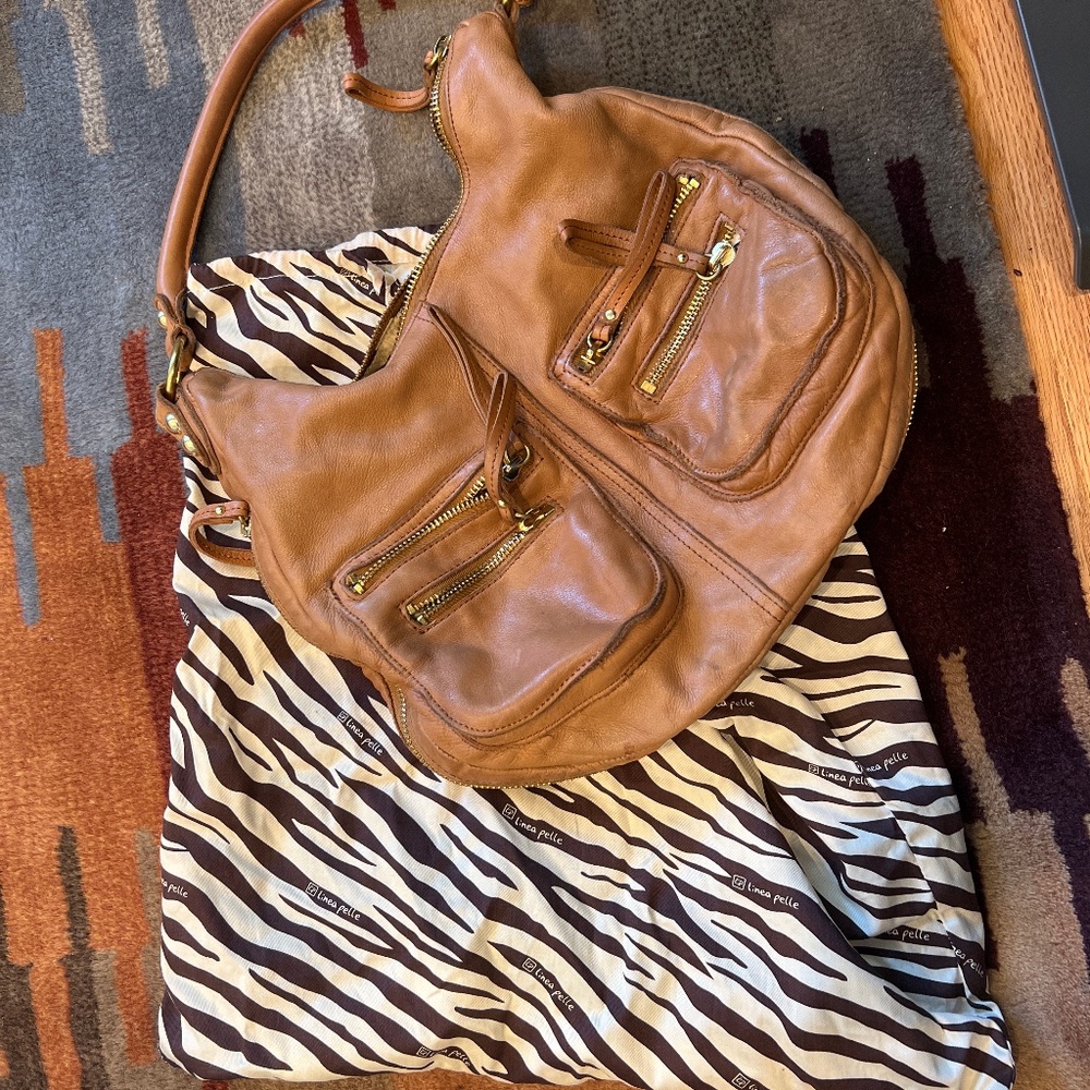 GUC - Lines pelle Leather Hobo Shoulder Handbag